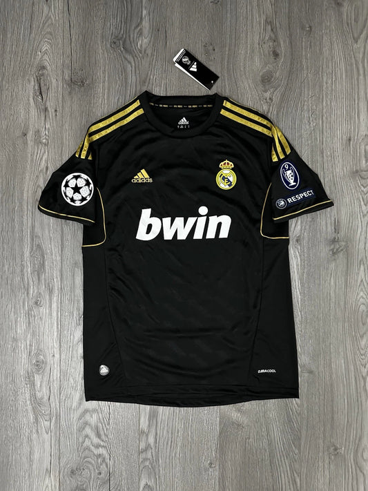 Real Madrid 2011/12 Third Retro Football Shirt - Black & Gold, Ronaldo #7, Men’s Size M