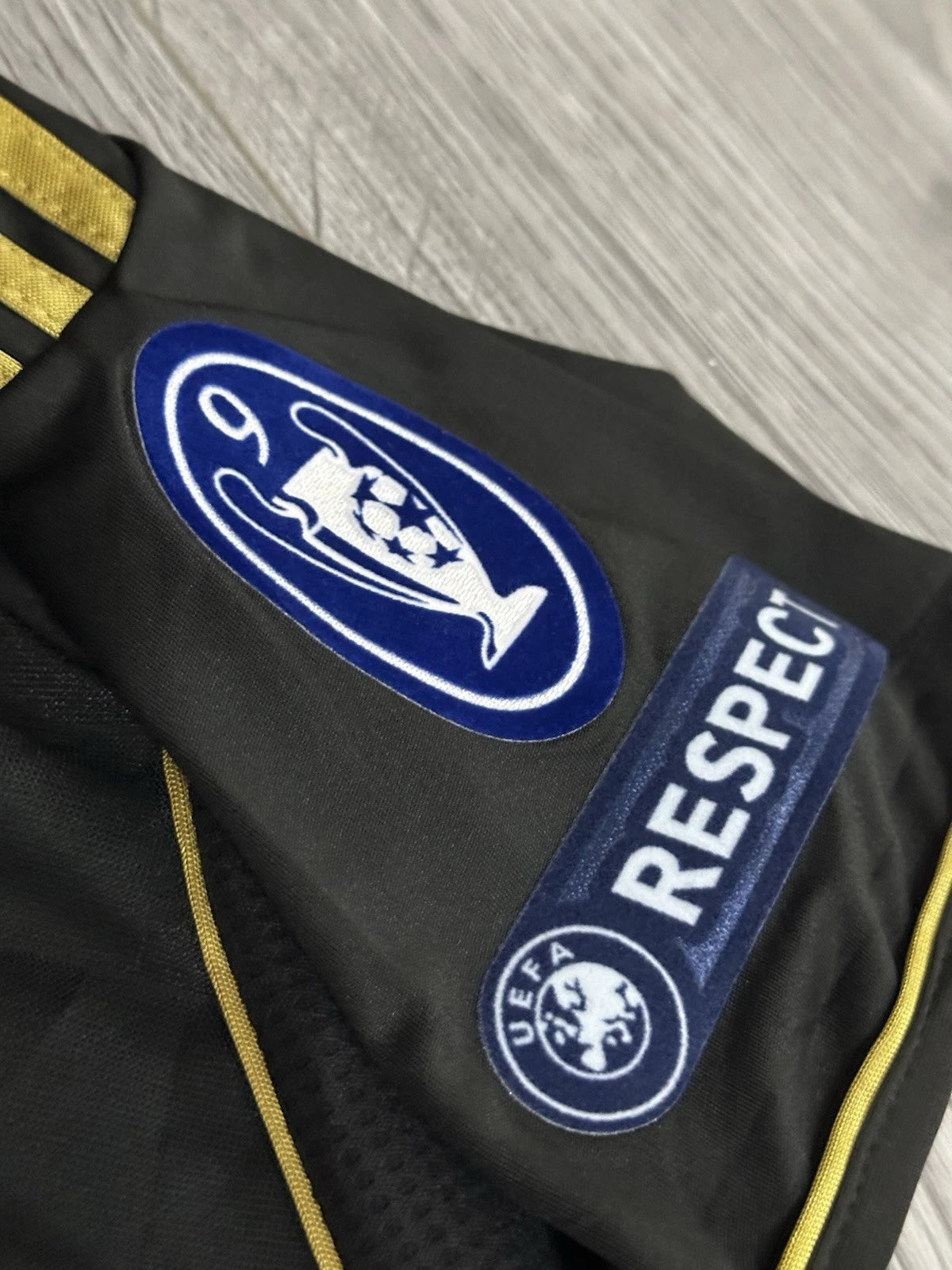 Real Madrid 2011/12 Third Retro Football Shirt - Black & Gold, Ronaldo #7, Men’s Size M